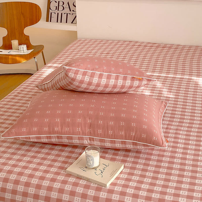 Ownkoti Reversible Cotton Gauze Plaid Coverlet