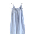 Ownkoti Ruffle Trim Cotton Camisole Nightdress - Blue - XL - image 2