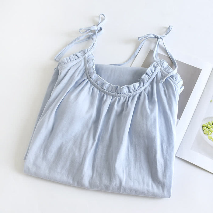Ownkoti Ruffle Trim Cotton Camisole Nightdress - image 3