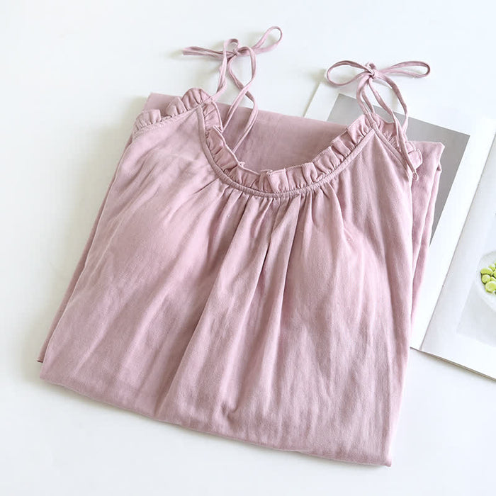 Ownkoti Ruffle Trim Cotton Camisole Nightdress - image 5