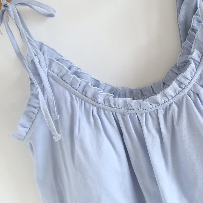 Ownkoti Ruffle Trim Cotton Padded Camisole Pajamas - image 3