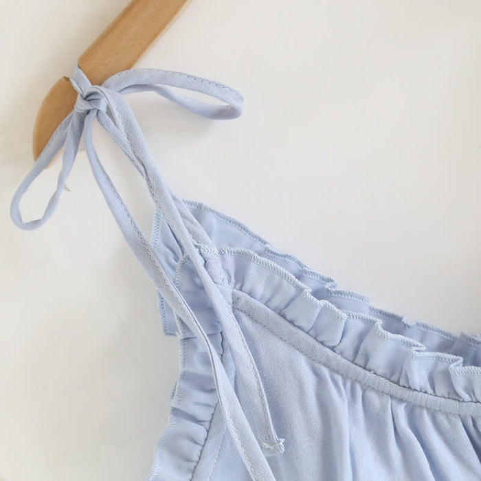 Ownkoti Ruffle Trim Cotton Padded Camisole Pajamas - image 4