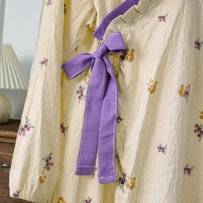 Ownkoti Rural Loquat V-neckline Soft Long Nightgown