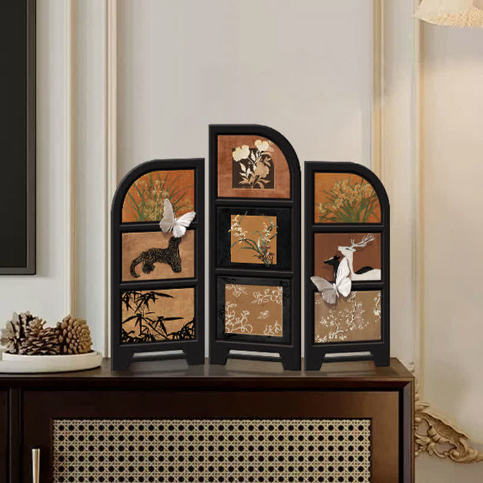 Ownkoti Rural Retro Foldable Screen Desktop Ornament - image 5
