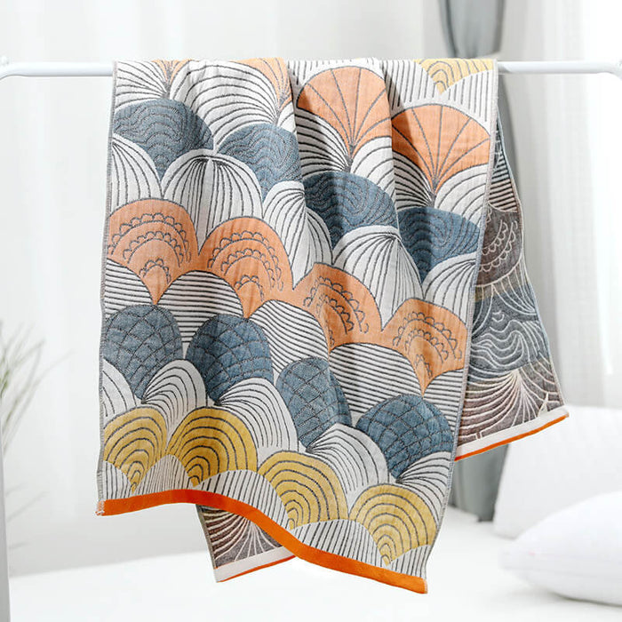 Shell Print Jacquard Cotton Bath Towel