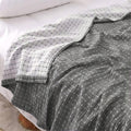 Ownkoti Simple Grid Cotton Gauze Lightweight Quilt