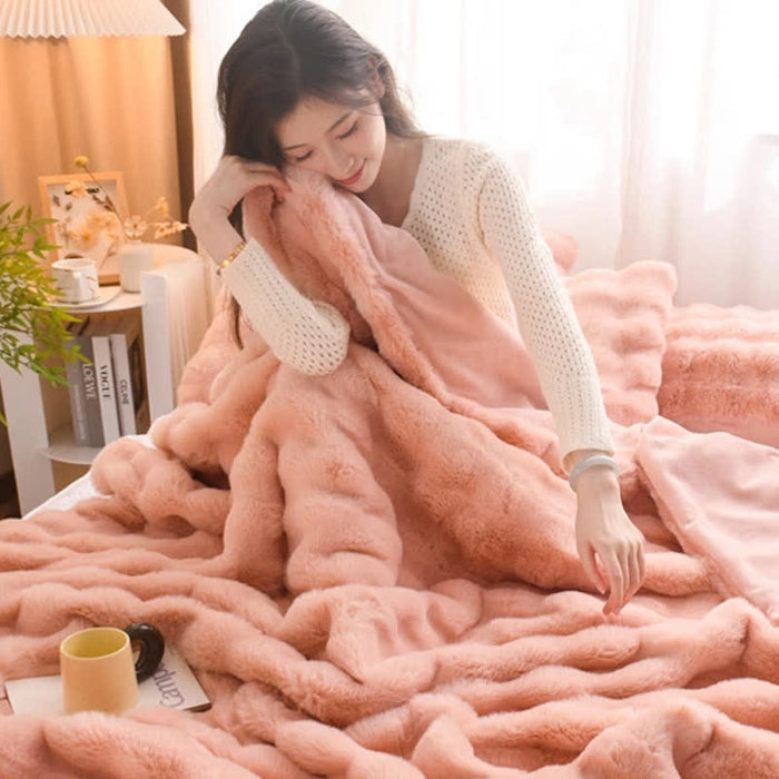 Ownkoti Simple Rabbit Velvet Thick Throw Blanket