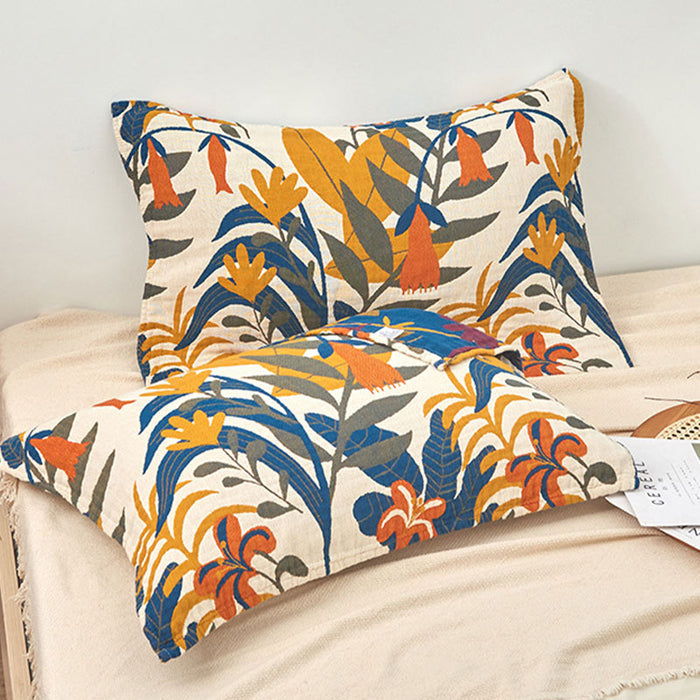 Soft Flower Printed Cotton Pillow Towel (2PCS)