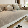 Ownkoti  Solid Color Chenille Herringbone Sofa Cover - Khaki - 1pc Pillowcase: 12" x 19" - image 0