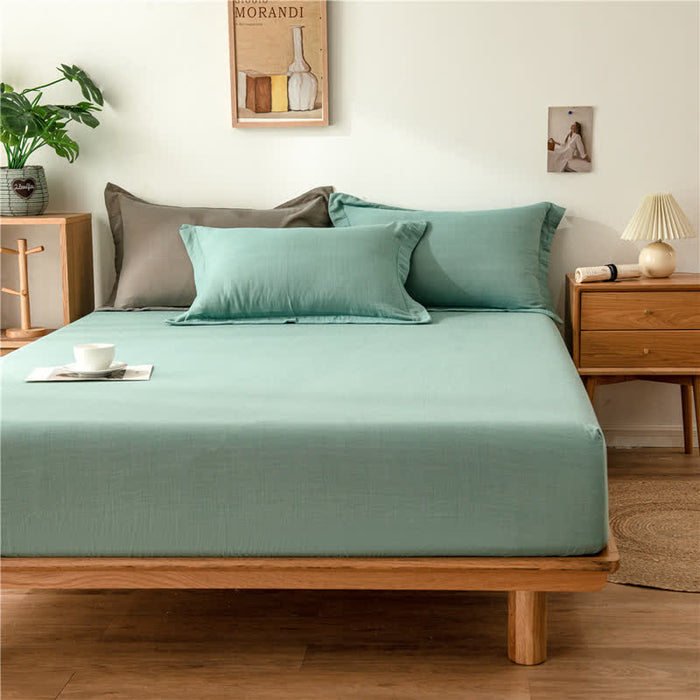 Ownkoti Solid Color Cotton Gauze Fitted Sheet