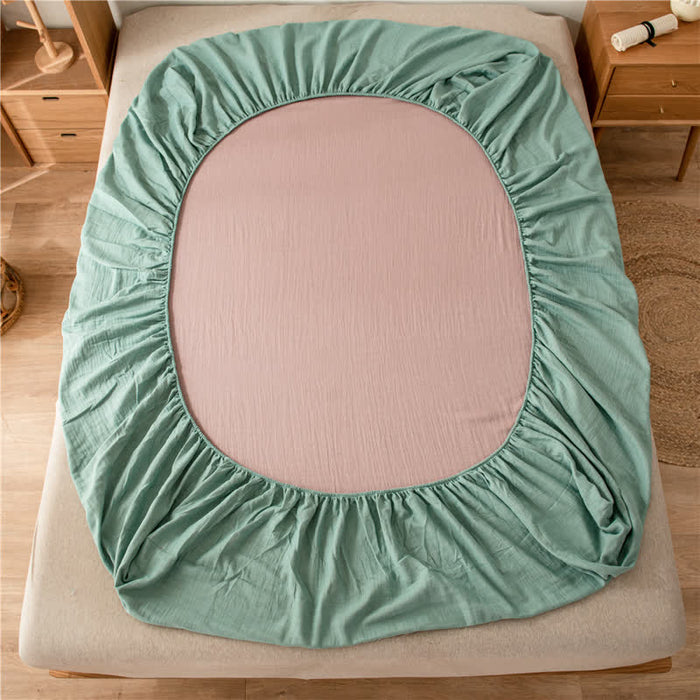 Ownkoti Solid Color Cotton Gauze Fitted Sheet