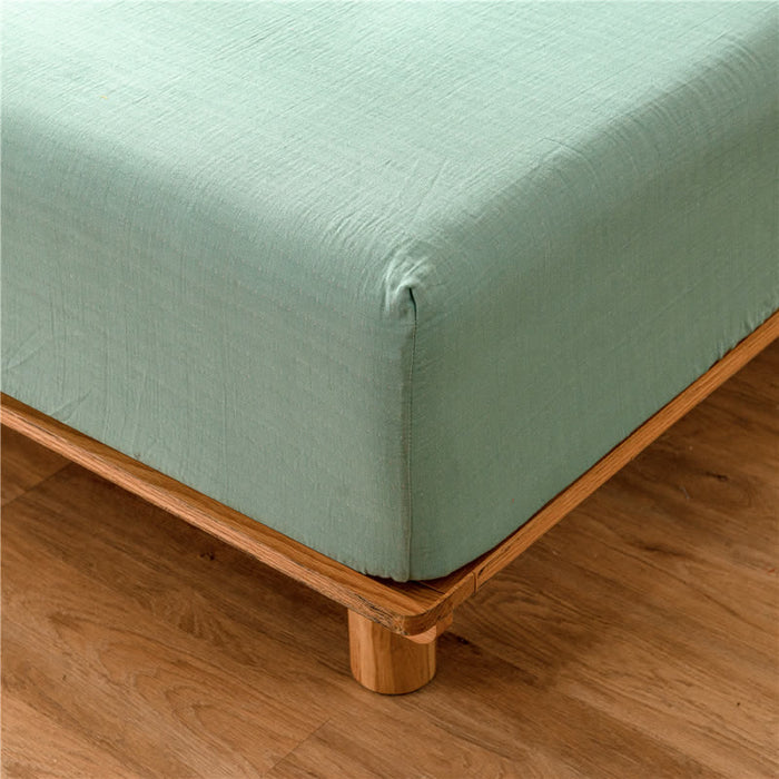 Ownkoti Solid Color Cotton Gauze Fitted Sheet
