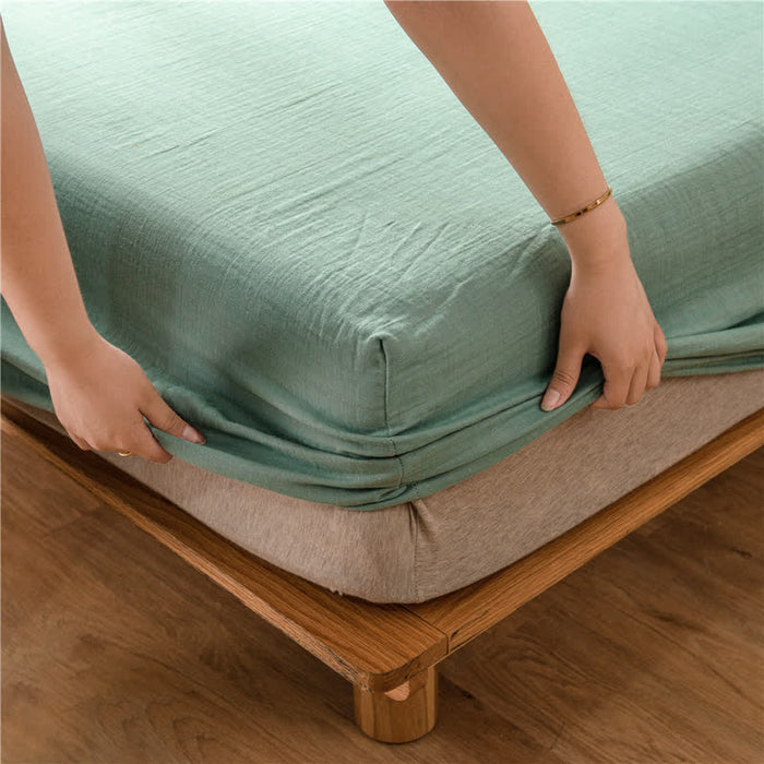 Ownkoti Solid Color Cotton Gauze Fitted Sheet