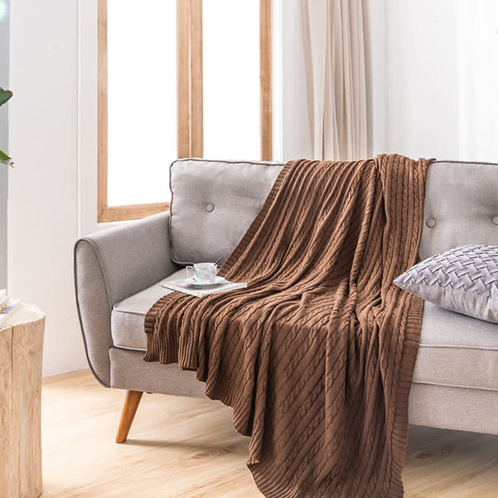 Ownkoti Solid Color Cotton Sofa Knit Blanket - image 5