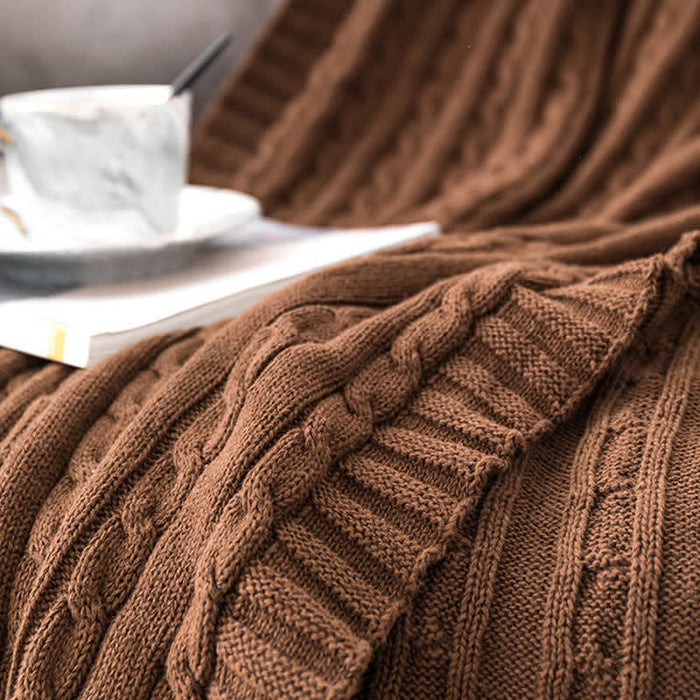 Ownkoti Solid Color Cotton Sofa Knit Blanket - image 7