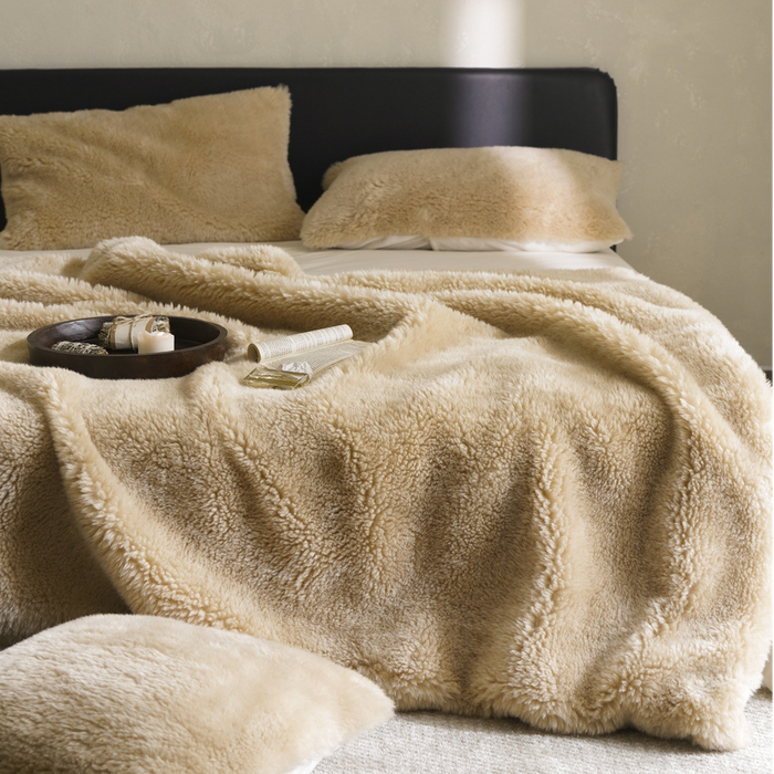 Ownkoti Solid Color Double-sided Fleece Blanket - Camel - Queen - image 0
