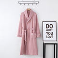 Ownkoti Solid Color Lapel Home Sleep Bathrobe