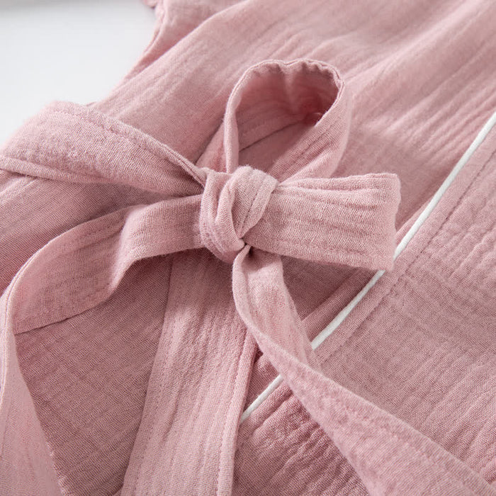 Ownkoti Solid Color Lapel Home Sleep Bathrobe