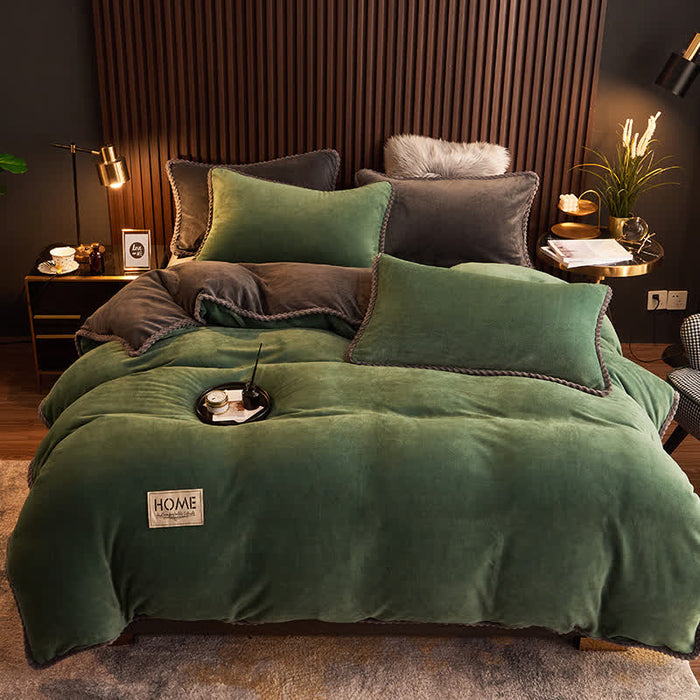 Dark Green / Bedding Set(4PCS) / Queen