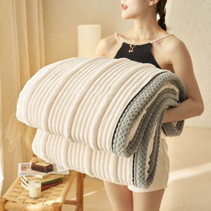 Solid Color Soft Fleece Warm Blanket - White - Queen - image 0