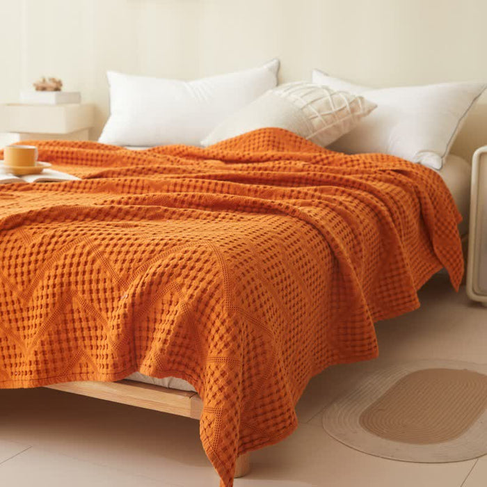 Ownkoti Solid Color Waffle Texture Towel Quilt