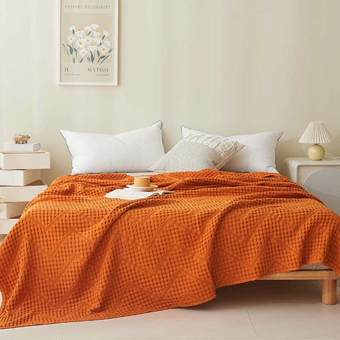 Ownkoti Solid Color Waffle Texture Towel Quilt