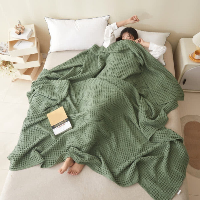 Ownkoti Solid Color Waffle Texture Towel Quilt