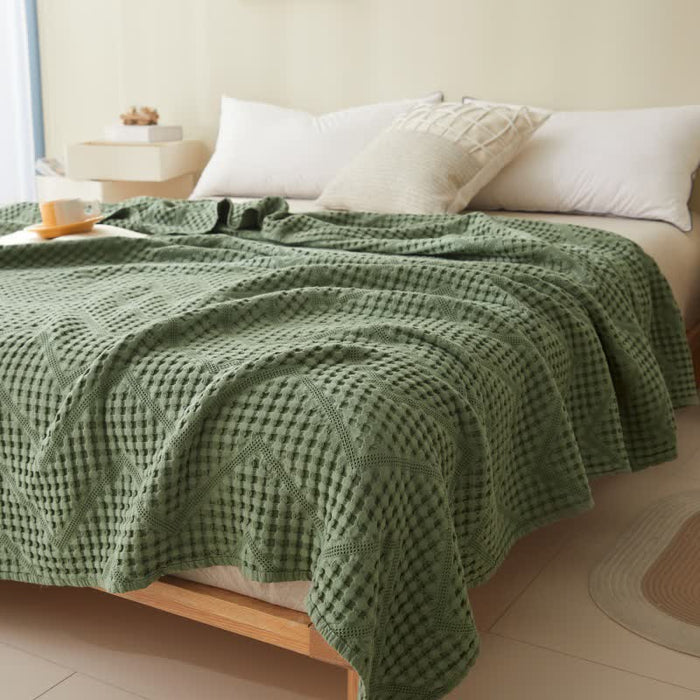 Ownkoti Solid Color Waffle Texture Towel Quilt