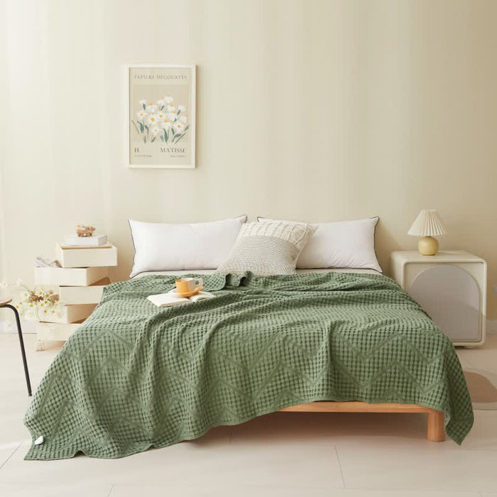 Ownkoti Solid Color Waffle Texture Towel Quilt