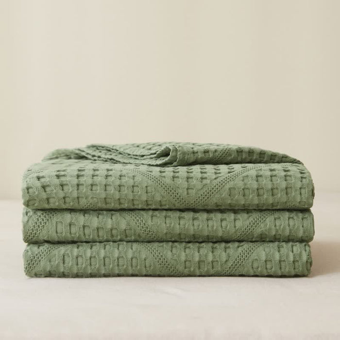 Ownkoti Solid Color Waffle Texture Towel Quilt