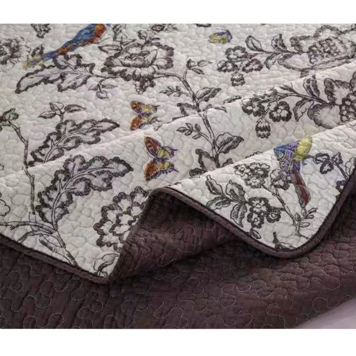 Ownkoti Spring Flower & Bird Quilt with Pillowcase