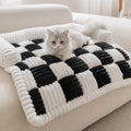 Square Plaid Furniture Protector Cover Pet Pad - Black - M- 35.43"W x 35.43"L - image 0