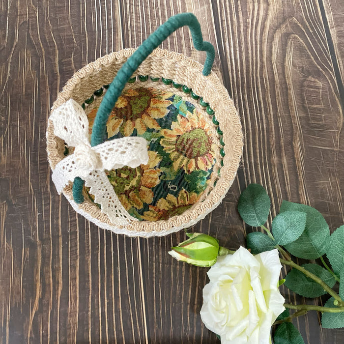 Ownkoti Sunflower Handmade Tabletop Storage Basket - image 1
