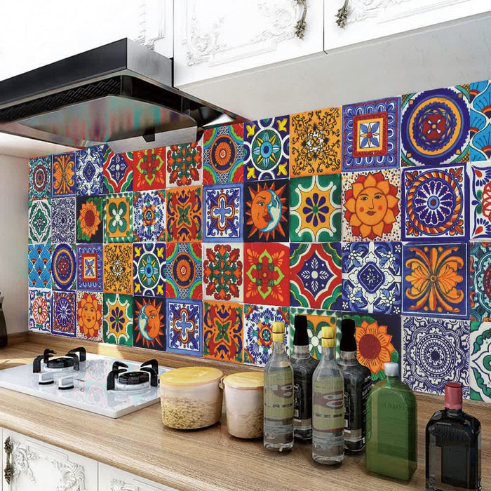 Ownkoti Talavera Bohemian Waterpoof Wall Sticker (24PCS)