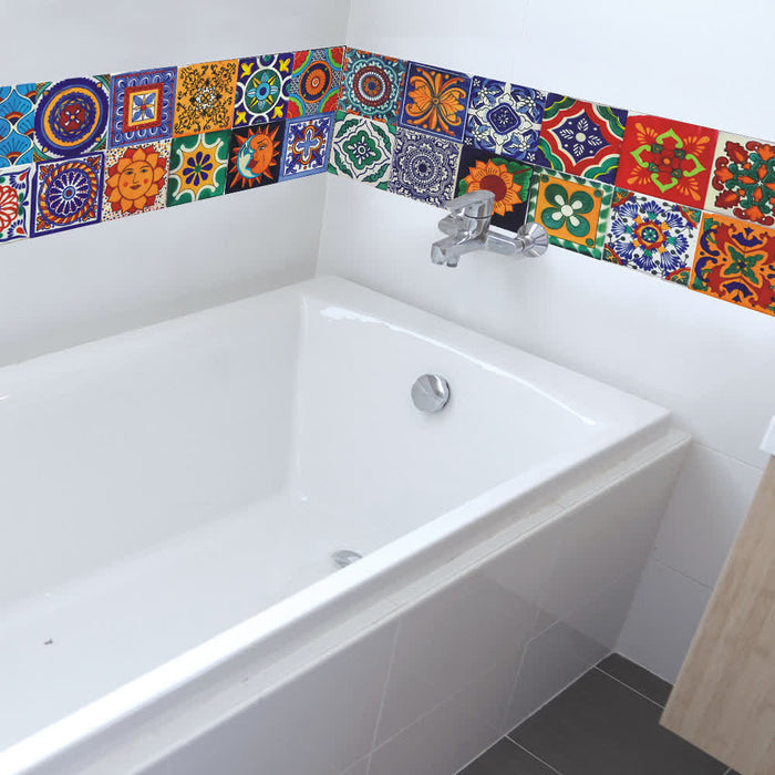 Ownkoti Talavera Bohemian Waterpoof Wall Sticker (24PCS)