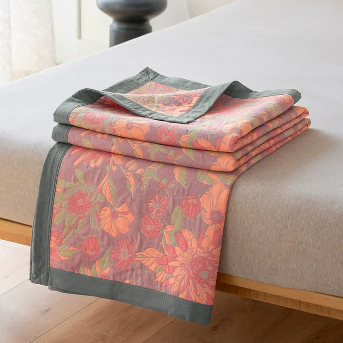 Ownkoti Three Layer Cotton Gauze Floral Quilt