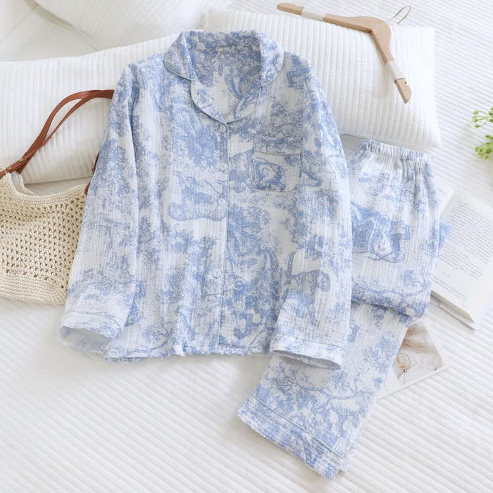 Ownkoti Tiger Tree Print Cotton Loungewear Set
