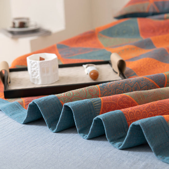 Ownkoti Triangle Pattern Print Cotton Reversible Quilt
