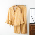 Ownkoti Vintage Cotton Gauze Loose Tie Loungewear Set