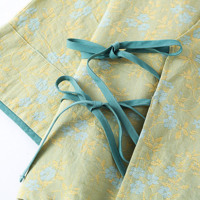 Ownkoti Vintage Cotton Gauze Loose Tie Loungewear Set
