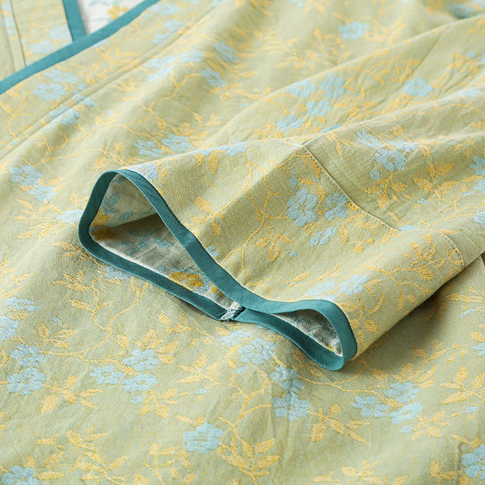 Ownkoti Vintage Cotton Gauze Loose Tie Loungewear Set