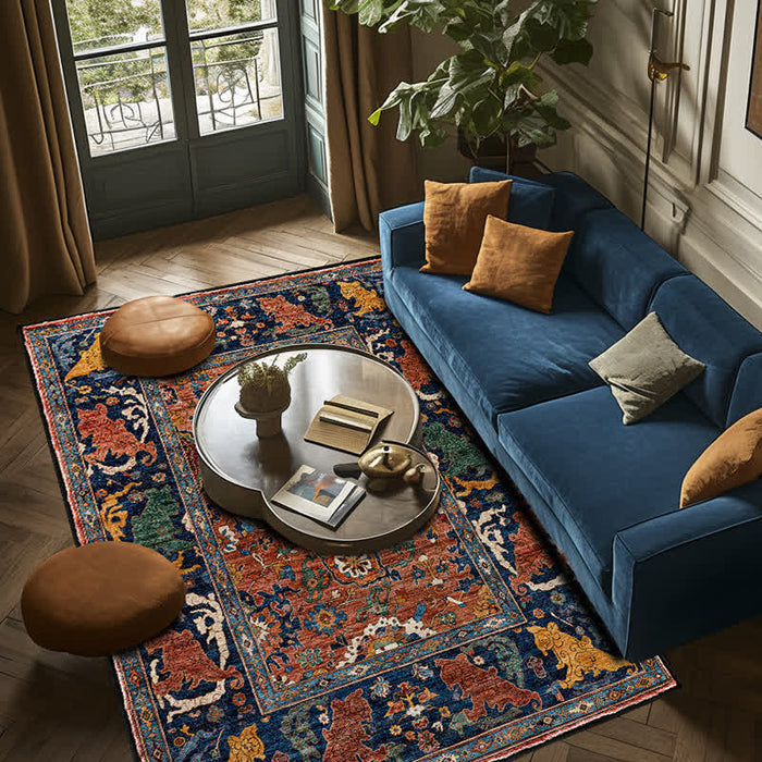 Ownkoti Vintage Ethnic Anti-slip Indoor Outdoor Rug