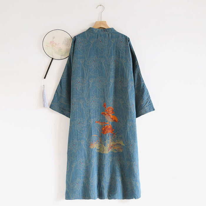 Ownkoti Vintage Lotus Cotton Double Gauze Nightdress - image 1