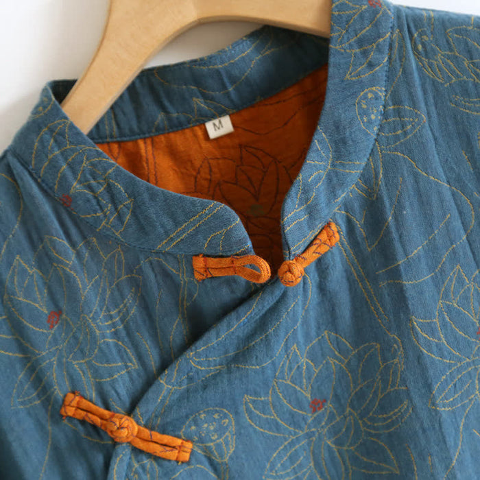 Ownkoti Vintage Lotus Cotton Double Gauze Nightdress - image 3