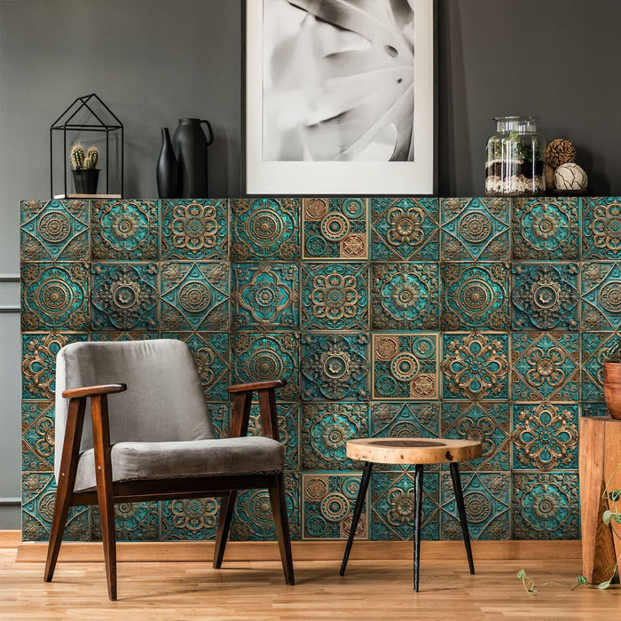 Ownkoti Vintage Mandala Waterproof Tile Stickers (10PCS)