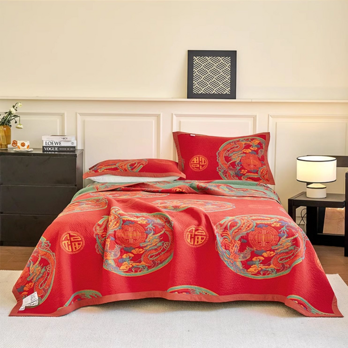 Ownkoti Vintage Three Layer Cotton Gauze Reversible Quilt