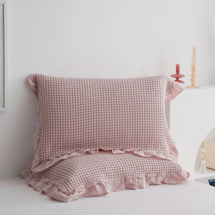 Ownkoti Waffle Weave Cotton Pillowcases with Ruffle (2PCS) - image 6