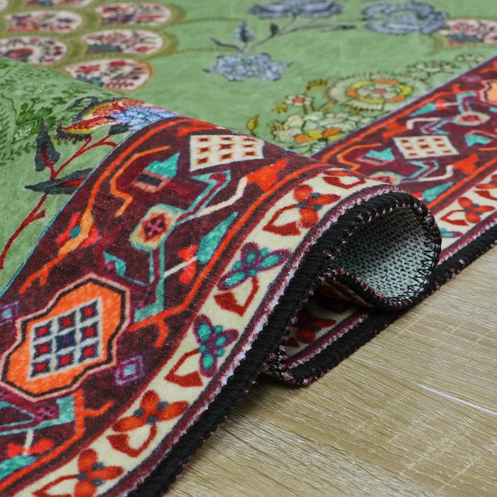 Ownkoti Washable Vintage Floral Anti-slip Area Rug - image 6