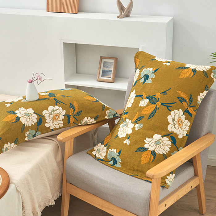 White Flower Pattern Pillow Towel Cotton (2PCS)