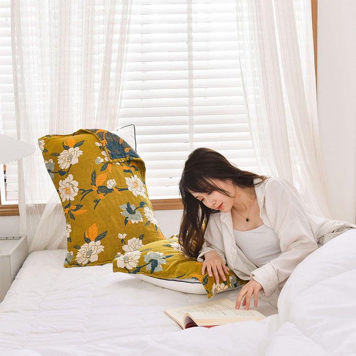 White Flower Pattern Pillow Towel Cotton (2PCS)